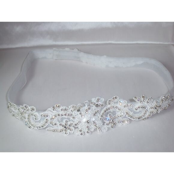 Rhinestone horse hair bridal dress belt crystal belt sash rhinestone bridal sash main image 6